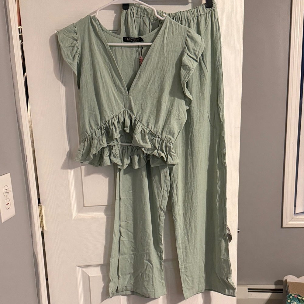 Fancyinn Mint Two-Piece Ensemble